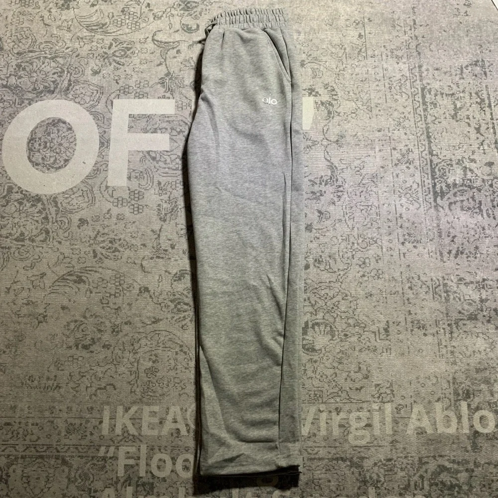 Alo Yoga Grey Hoodie and Open Leg Sweatpants Set Medium Lounge Sweatsuit
